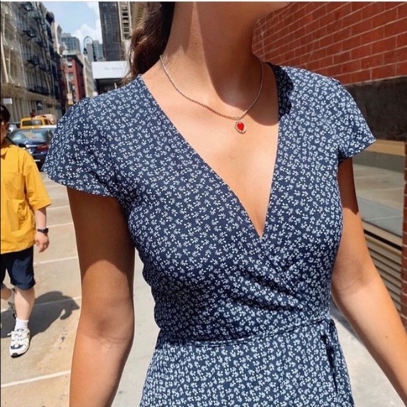 Brandy Melville Floral Wrap Dress - Picture 2 of 9